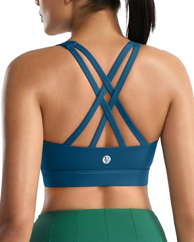 Image of RUNNING GIRL Sports Bra for Women,Molded Cup Strappy Running High Impact Sports Bra with Sewn in Pads