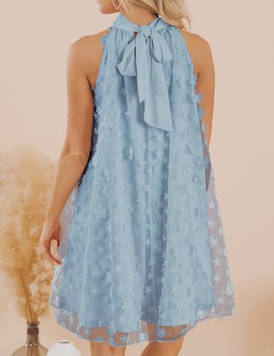 Image of VIMPUNEC Womens Summer Halter Mini A Line Swing Dresses Wedding Guest Formal Cocktail Homecoming Dress