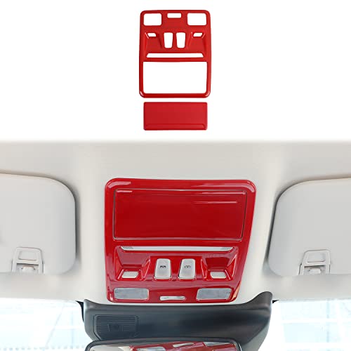 PDKLIN for Bronco Sport Overhead Console Panel Trim Cover Red Compatible with Ford Bronco Sport 2021 2022 2023 Red Interior Accessories 2pcs