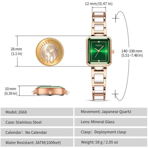 Image of NIBOSI Women Watches Analog Quartz Diamond Small Square Ladies Watche Stylish Waterproof Stainless Steel Wrist Watch for Women