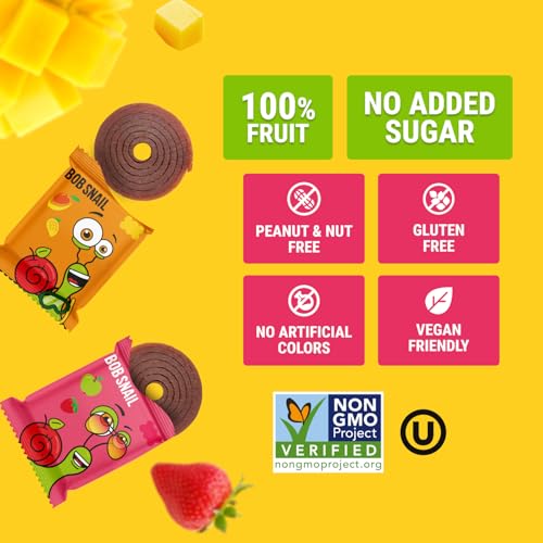 Bob Snail Exotic Mix Fruit Roll Ups – Healthy Sweets, Real Dried Fruits Snacks, No Added Sugar, Vegan, Nut Free, Candy for Adults and Kids – Flavour 50 pcs, 500g (Mango & Strawberry) - Image 4