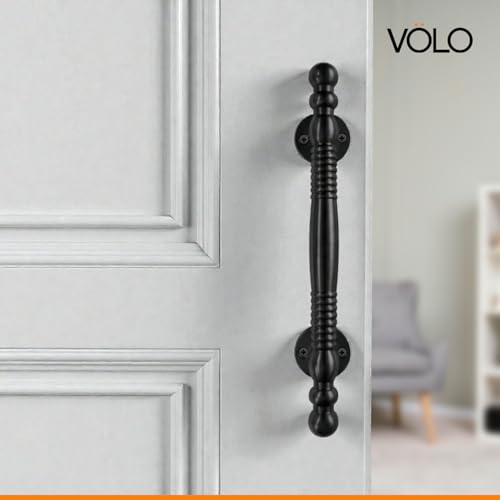 Image of VOLO Main Door Pull Push Handle | Door Handle for Home Office | Interior Exterior Door Hardware Pull Handle | (Pack of 1 Piece, Black, 8 Inch (200MM))