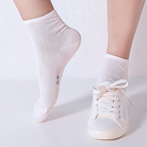 Image of EABERN Womens Thin Cotton Socks,Soft Breathable Casual Above Ankle Crew Socks 6 /9 /12 Pairs