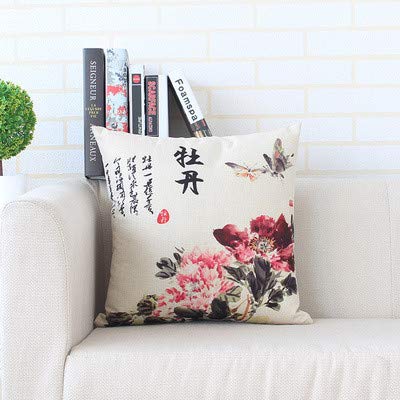 Housse de coussin en lin de style chinois traditionnel pour canapé en bois de rose