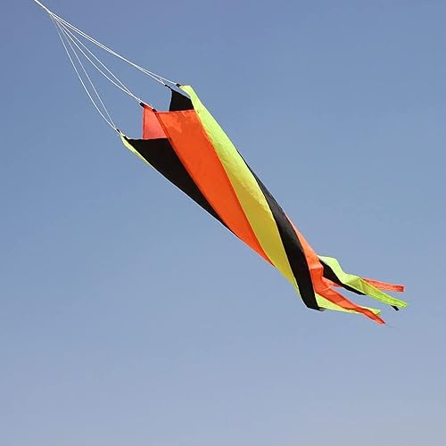 Miniatura 3 de Cometa triangular colorida de 110 x 55 pulgadas con cola giratoria, cometa grande geométrica delta para adultos, deportes al aire libre, fácil de