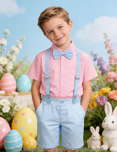Image of A&J DESIGN Baby Boys Gentleman Suit, 2Pcs Outfit Shirt & Pants