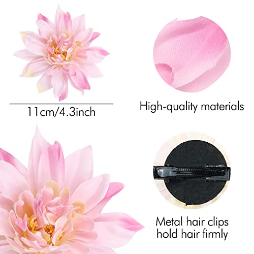 Lawie 9 Pack Pinzas para el Cabello con Flores Artificiales de Dalia 10 CM miniatura 5