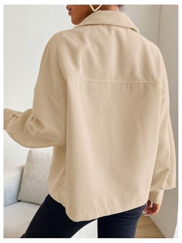SOLY HUX Women's Button Down Corduroy Jackets Dressy Casual Collared Long Sleeve Shacket2