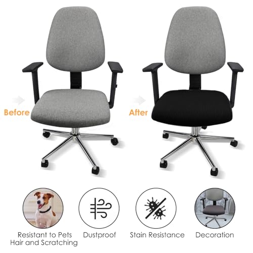 Yikko-Soft-Stretch-Spandex-Jacquard-Slipcovers-Corn-Grain-Texture-Chair-Slipcovers-fit-for-OfficeDining-RoomBarWedding-Chair-Seat-Cushions-Washable-Removable-Home-Decor-1-Black Yikko Soft Stretch Spandex Jacquard Slipcovers Corn Grain Texture Chair Slipcovers fit for OfficeDining RoomBarWedding Chair Seat Cushions Washable Removable Home Decor 1 Black