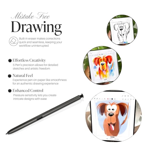 Image of AutoStory Replacement Stylus Pen /S Pen Compatible with Samsung Galaxy S24 Ultra Without Bluetooth with 5 Extra Tips /Nibs and tweezer (Black)