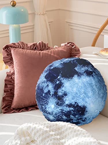 Wowmax Three-Dimensional Curve Floor Pillows Creative Home Decoration Analog Planet Stuffed Pillows Photo Or Film Props Throw Pillows 10X10Inches Black Moon #TOP2