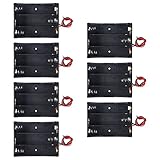 DORHEA 7PCS 18650 Battery Holder Bundle with Wire 18650 Battery Holder Case 3.7V, 3 Slot DIY Battery Storage Boxes, 3 Slot Black Plastic Batteries Case for 18650 Battery