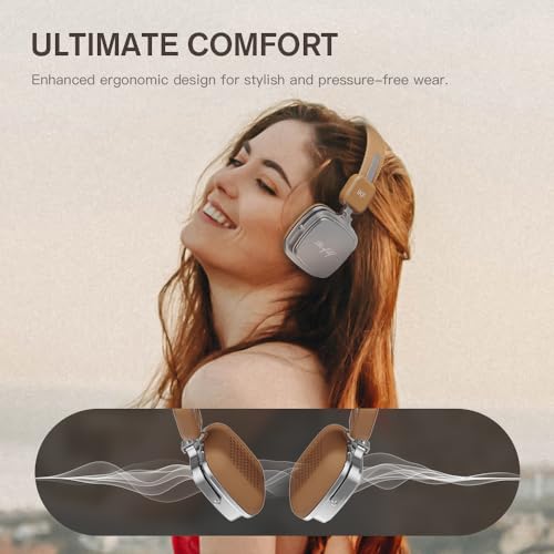 iKF R2 Retro Wireless Headphones, Bluetooth On-Ear Wired Headset, Foldable Design, Pure Bass, 60H Playtime, Bluetooth V5.4 - Image 4
