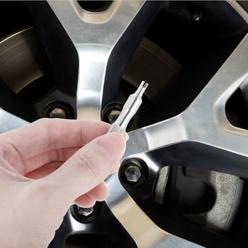 Image of Ymapinc Tire Valve Stem Removal Tool, 2Pcs Tiny Portable Repairman Tire Valve Installation Tool for Bikes Cars Motorcycles Trucks - Stainless Steel