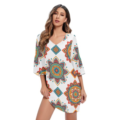 Robe en mousseline col en V pour éviter de transpirer avec élégance
