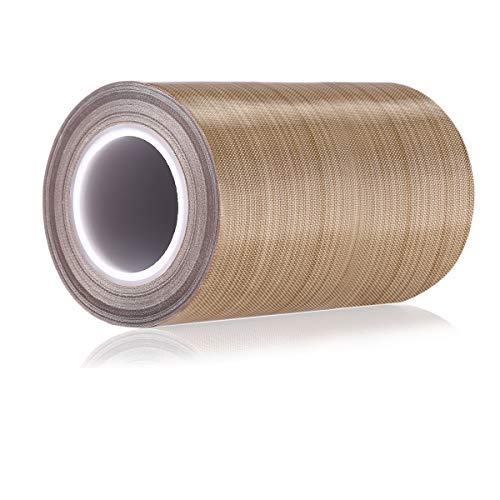 Image of PTFE Coated Fiberglass Telfon Tape,high Temperature Tape;Drying Mechanical Conveyor Belt; Welding Sealing Tape; -196℃ - +300℃ (Brown, 100mm x 12yards x 0.18mm)