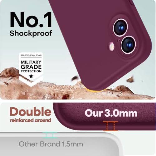 Image of LOVE 3000 Designed for iPhone 17 Case, Premium Silicone [Compatible with Magsafe][Soft Anti-Scratch Microfiber Lining] Shockproof Protective Phone Case for Men Women 6.3 inch, WineRed