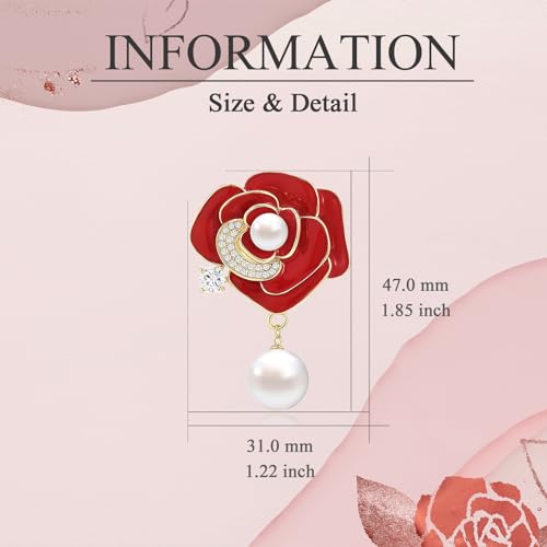 Image of Flower Brooch for Women Rhinestone Flower Brooch Pins Floral Brooches Jewelry Gift for Mom Wife