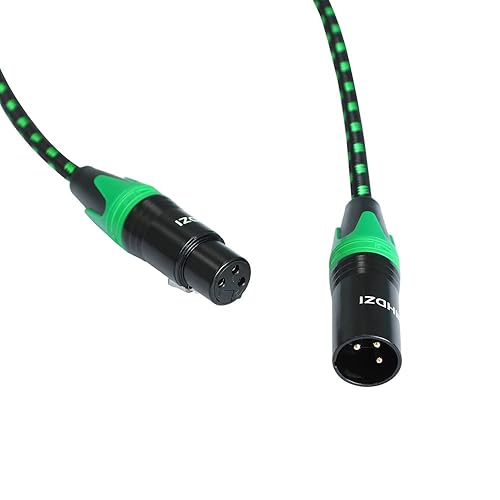 Miniatura 4 de Cable XLR equilibrado de nailon trenzado, cable de micrófono de audio, cable XLR equilibrado (10 pies, azul)