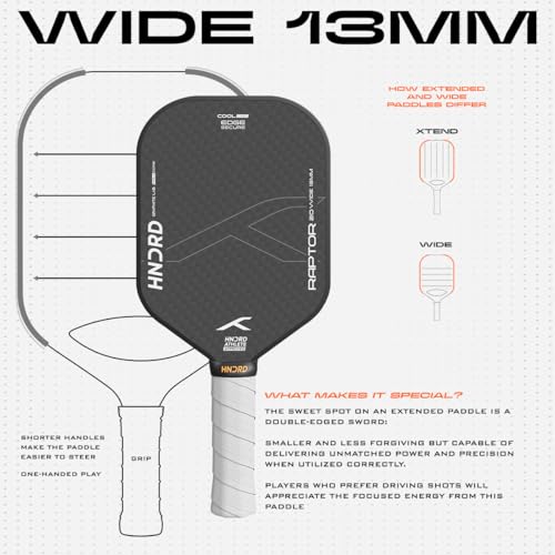 Image of Hundred Raptor 20 Wide Pickleball Paddle |Core | USA Approved | Free Bag Included (Black /White)