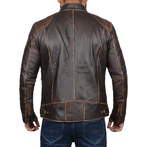 JEShifangjiusu Chaqueta Hombre Moto Piel Sintética miniatura 3