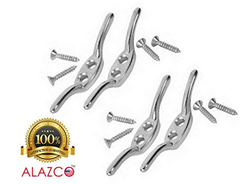 Premium Quality ALAZCO Nickel Plated Steel 2.5" Rope Cleat - for Ropes Blinds