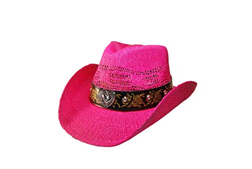 Western Express Men's Classic Cattleman Off White Straw Cowboy Hat - One Size Fits All Kids