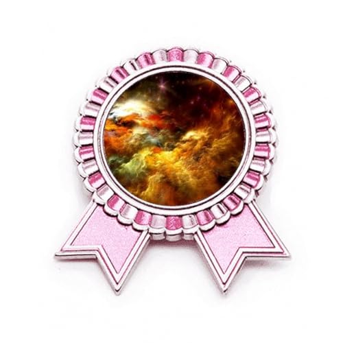 Broche nébuleuse orange en rose en métal taille M pour égayer vos manteaux d'hiver sombres