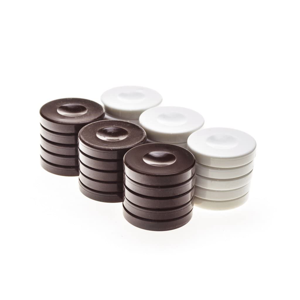Akrylowe brązowe kawałki do gry w backgammon - 36 mm
