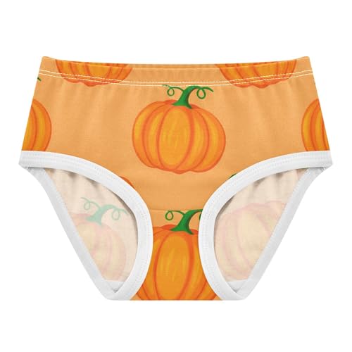 Cotton Toddler Underwear Floral Orange Pumpkins Green Vines Girl Panties Cute Pattern Kids Briefs Undies 2t