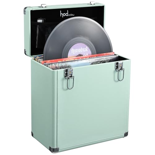 Hododou Vinyl Record Storage Box with Lock Record...