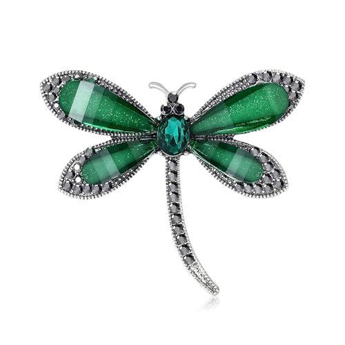 Image of Dragonfly Brooch Rhinestone /Enamel Dragonfly Brooches Lapel Pin for Women Elegant Outfits Dragonfly Jewelry Gifts