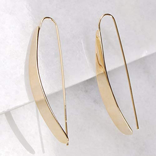 14K Gold Plated Bar Earrings for Women - Long Thread Dangle Earrings - Threader Drop Earrings - Hypoallergenic and Safe for Sensitive Ears3