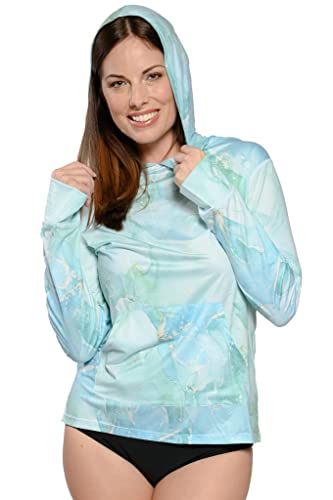 INGEAR Womens Long Sleeve Hoodie Workout Tops, Dry Fit Hiking Shirts, Rushguard Long Sleeve Swim Suit for Women Size S-XXL