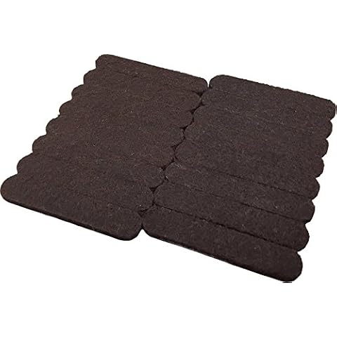 Shepherd Hardware 9865 1/2-Inch x 2-5/8-Inch Heavy Duty Self-Adhesive Felt Furniture Strips, 16-Pack, Brown Cover