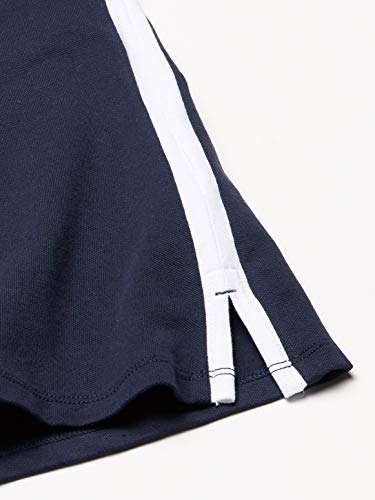 Nautica Women's Classic Fit Striped V-Neck Collar Stretch Cotton Polo Shirt, Navy Seas, Medium #TOP6