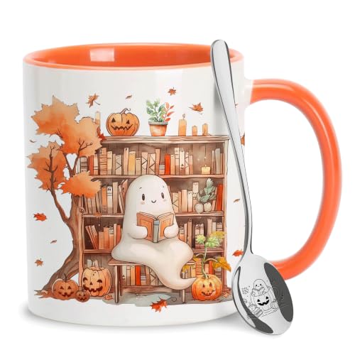 Taza de cerámica para café de 11 onzas con diseño de fantasma miniatura 1