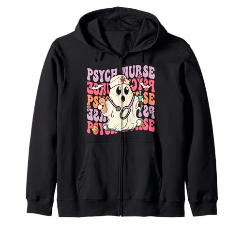 Retro Psych Nurse Groovy Halloween Psychiatrische Krankenschwester Kapuzenjacke