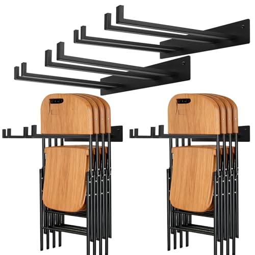 Neiteli 2 Pack Folding Chair Storage Rack,Folding Chair Rack,garage organizer wall mount,tool hangers for garage wall,Holds 240 lbs