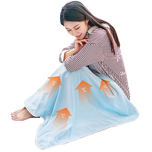 Manta Con Calefacción USB,mantón Eléctrico Con Calefacción Para Invierno,Manta Electrica Para La Espalda,Hombros Y Cuello Calentado Con Tecnología De Calentamiento Rápido 100 X 75 Cm(Color:azul) Cover