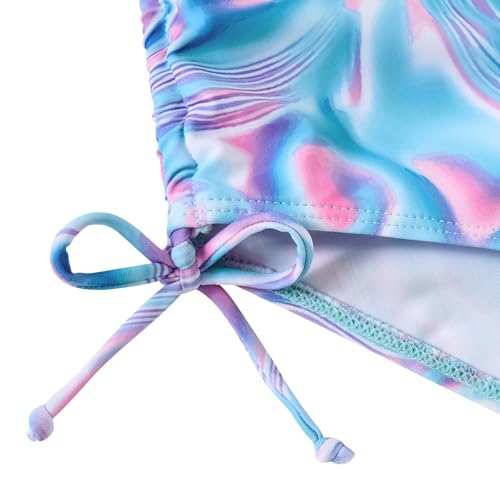 Image of BFUSTYLE Girls One Piece Swimsuit Cute Striped Bathing Suit Hawaii Swimwear 6-17 Years