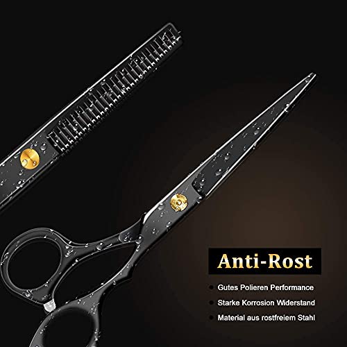 Haarschneideschere, Friseurscheren Haarschere Set Premium Schere Haare Schneiden Scharfe Licht Einseitiger Effilierer, Effilierschere - Profi Friseur Perfekter Friseurschere Haarschnitt Frisörschere - Image 3