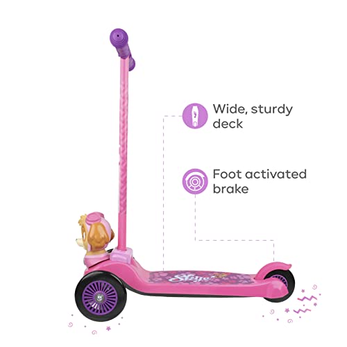 Paw Patrol Sky Self Balancing Kick Scooter Toddler Scooter & Kids Scooter, Extra Wide Deck, 3 Wheel Platform, Foot Activated Brake, 75 Lbs Limit, Kids & Toddlers Girls Or Boys, For Ages 3 And Up #TOP7