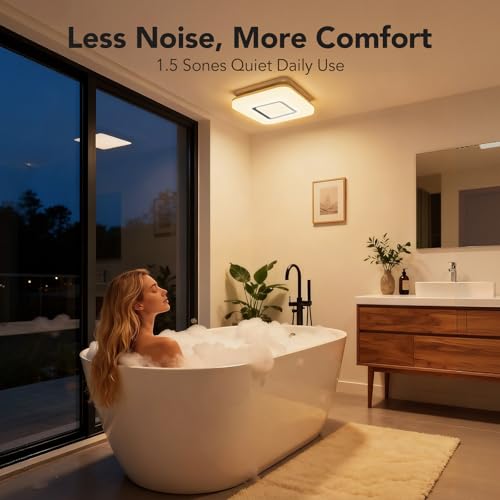 Image of OREiN 2-in-1 Bathroom Exhaust Fan with Light, 110 CFM Quiet Bathroom Vent Fan, 1500LM Ultra-Bright LED, 3CCT & Night Light, Room-Side Installation, ETL /FCC Listed, Fits 8.11 inch x 7.48 inch Ceiling Opening