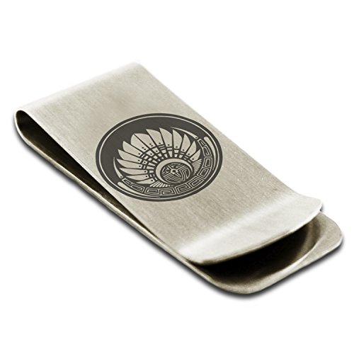 Tioneer Stainless Steel Mayan Quetzalcoatl Headdress Rune Symbol Money Clip Credit Card Holder