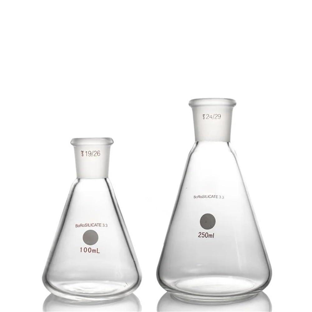 Équipements et fournitures de laboratoire Fiole Erlenmeyer 1000 ml 24/29 et 29/32, verre borosilicaté 3., col rodé standard, triangulaire, matériel de laboratoire
