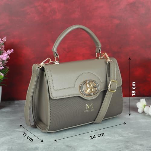 Image of NFI essentials Satchel Bags Ladies Purse Handbag Premium Women Shoulder Travel Bag for Work Gifts for Wife /Mother /Sister Stylish Office College Party Bag