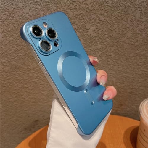Coque magnétique iPhone 12 Pro ultra fine et mate résistante aux chocs Bleu Sierra