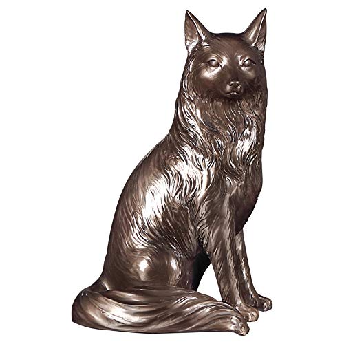 Statue de renard en résine artisanale dorée pour déco chic - 2