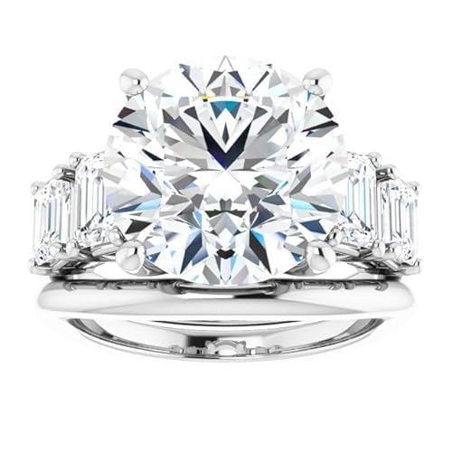 6.5 Ct Moissanite Engagement Rings Vvs1 10k 14k 18k Gold & 925 Sterling Silver Solitaire 5 Stone Moissanite Wedding Ring Christmas Gift For Women - Image 4